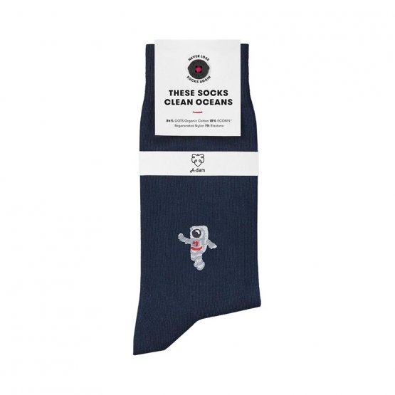 dunkelblaue Socken mit Astronaut von A-dam Underwear