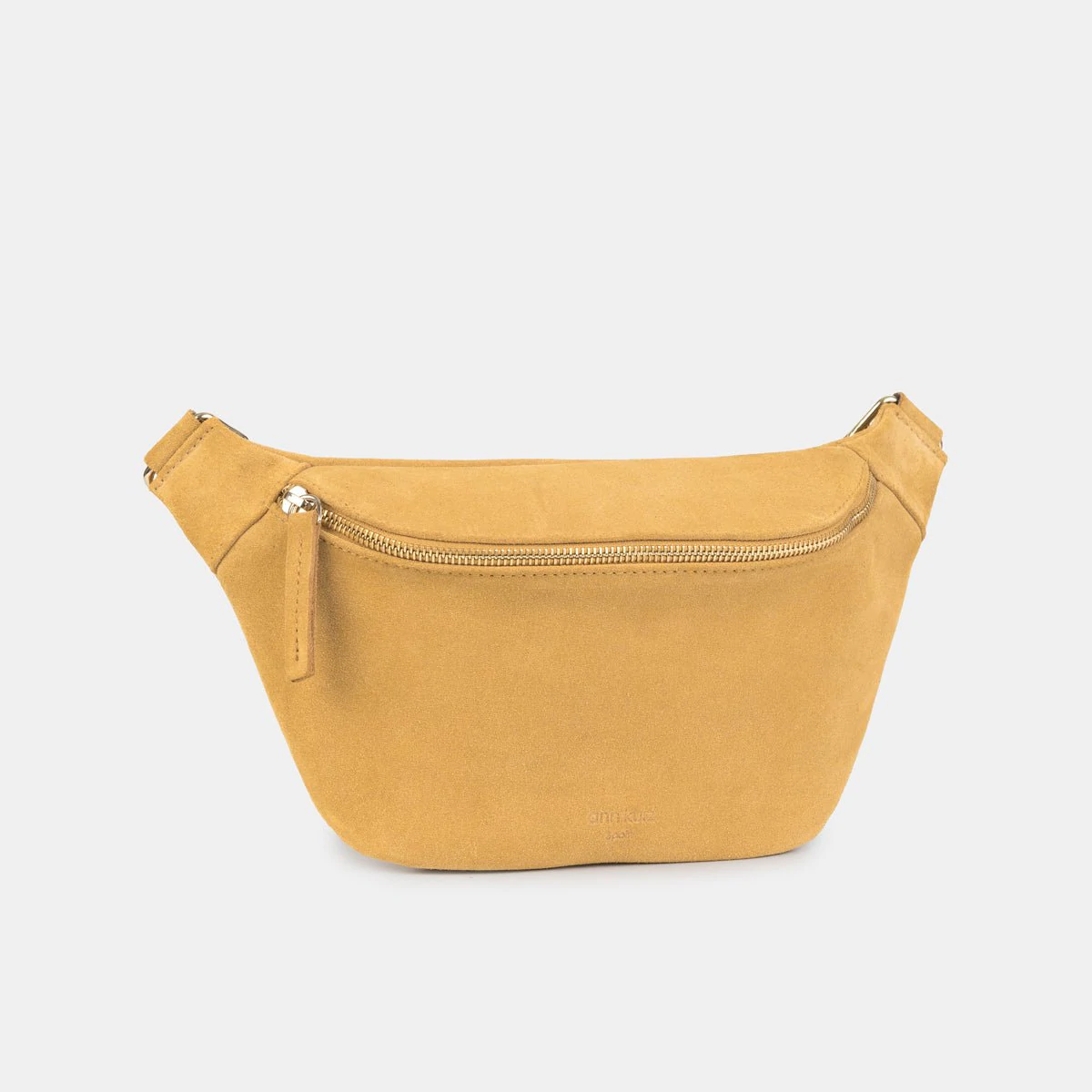 gelbe Gürteltasche und Crossbody Bag aus Veloursleder von Ann Kurz