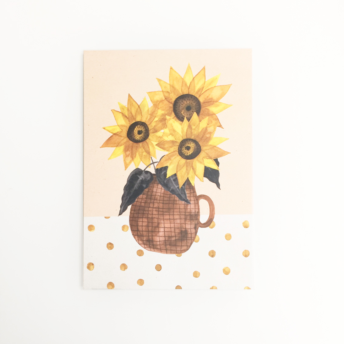 Sonnenblumen Postkarte Bär von Pappe