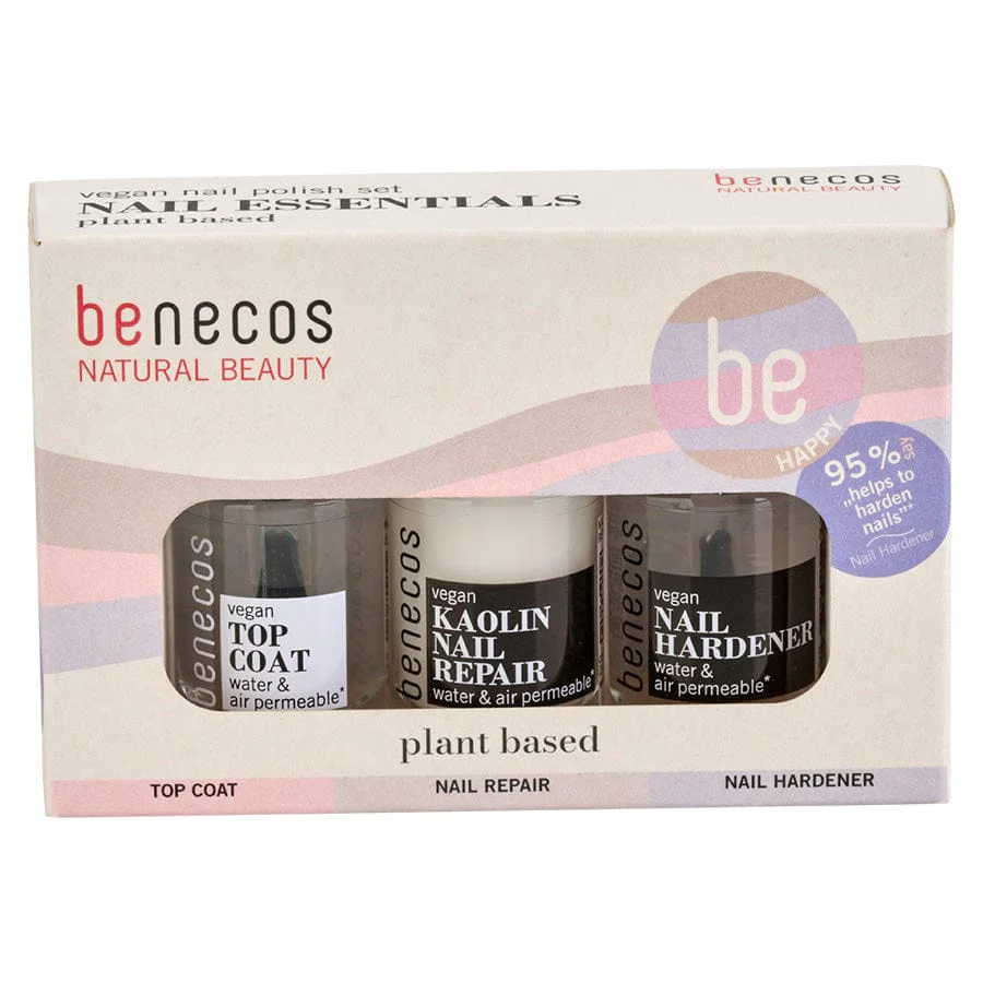 benecos Nail Essentials – veganes Pflegeset mit Nagelhärter und Pflegestift für starke, gepflegte Nägel“