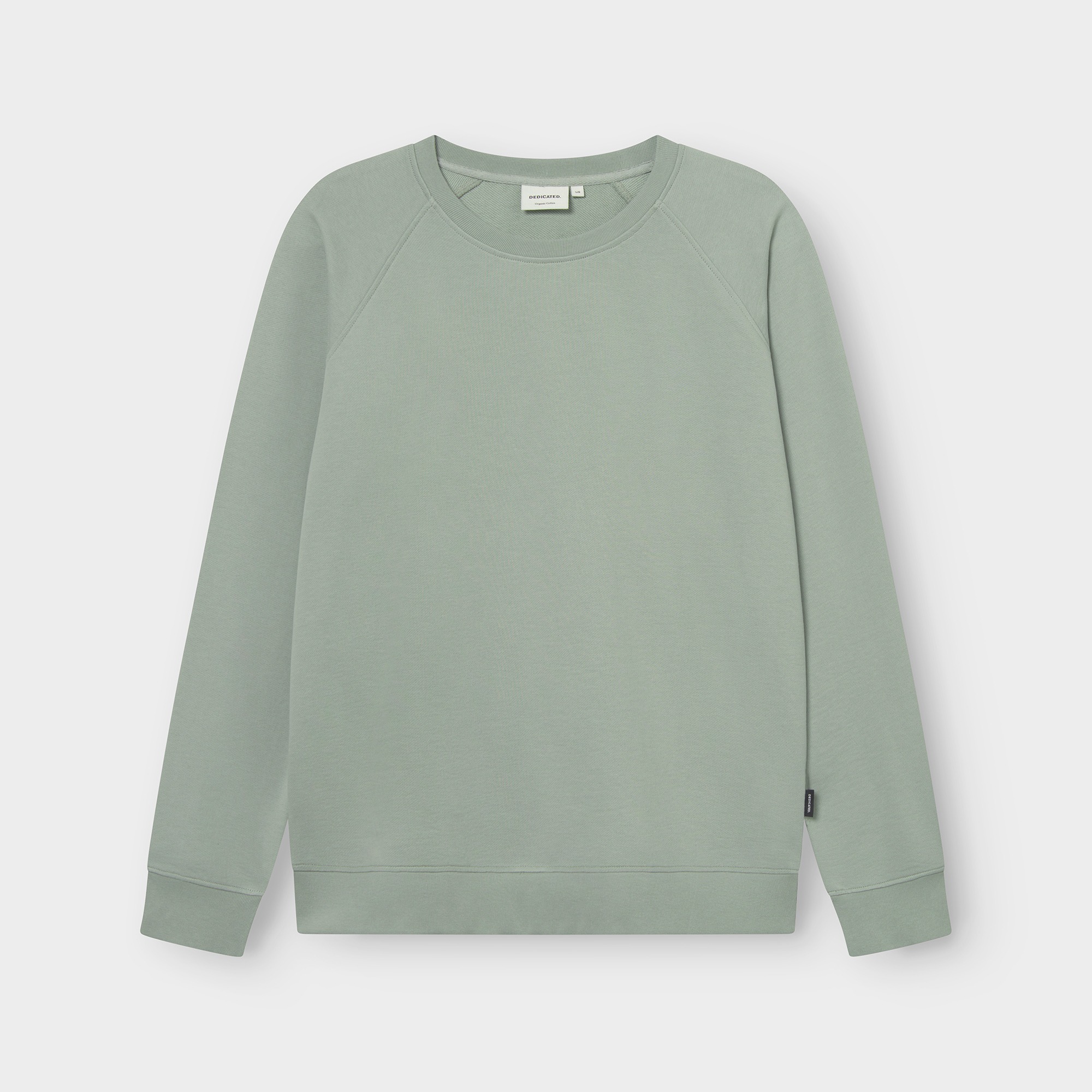 Lässiges Basic-Sweatshirt Malmoe Base vn Dedicated in der Farbe Iceberg Green aus Bio-Baumwolle