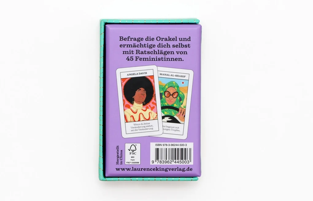 Feministinnen Orakel Mini mit 45 illustrierten Karten: Weisheiten starker Frauen von Beyoncé bis Angela Davis – inspirierend und ideal zum Verschenken.