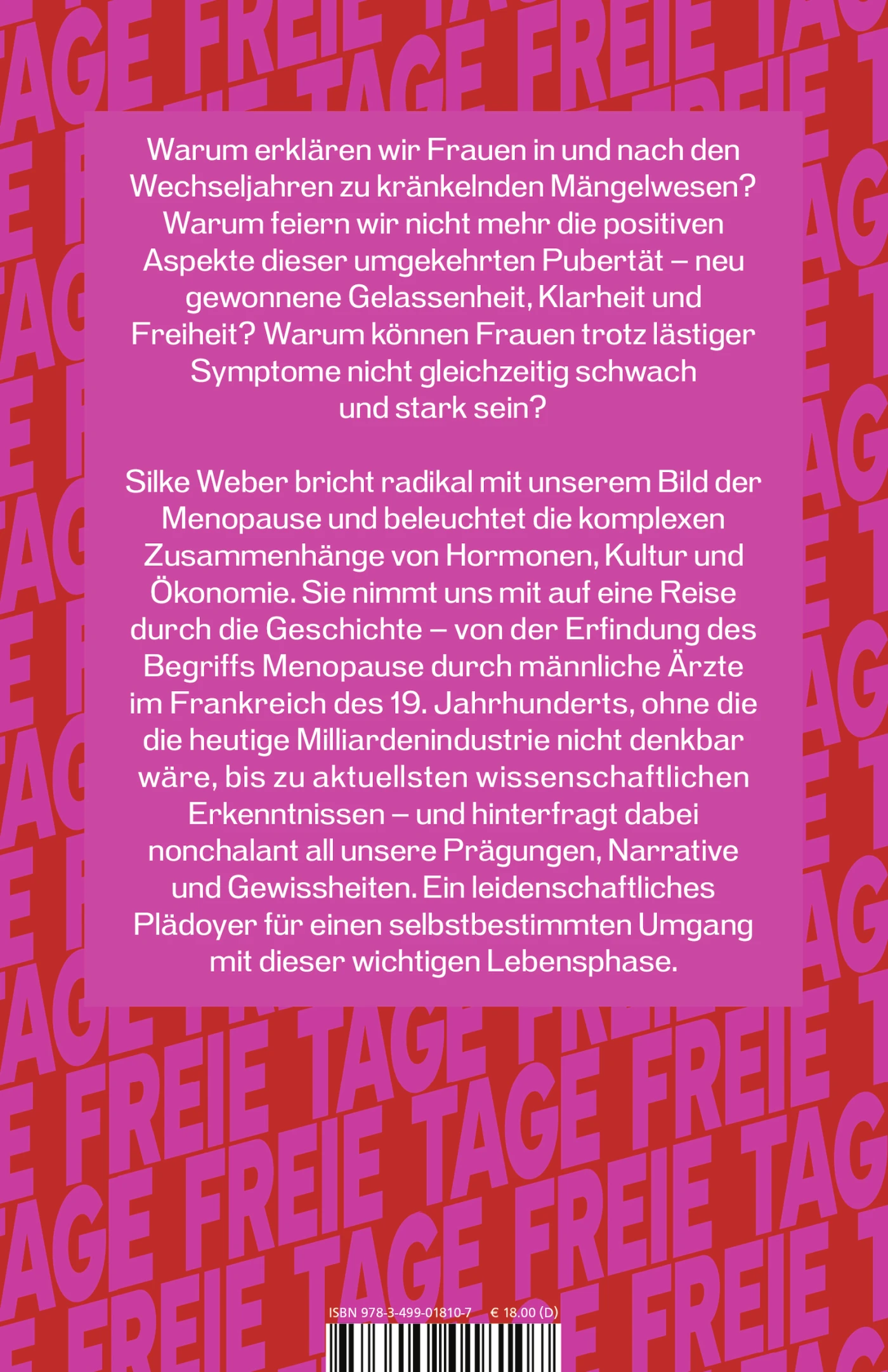 Buch Freie Tage – Die feministische Kraft der Menopause von Silke Weber, Paperback aus dem Rowohlt Polaris Verlag.