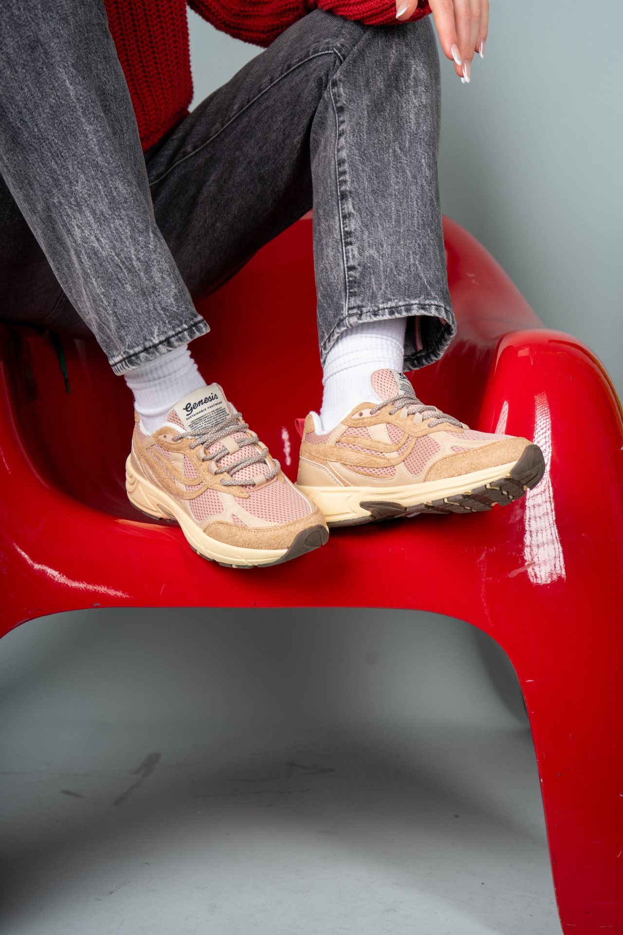 vegane Genesis Sneaker G-Eco 99 Mono Mix in Grau Beige