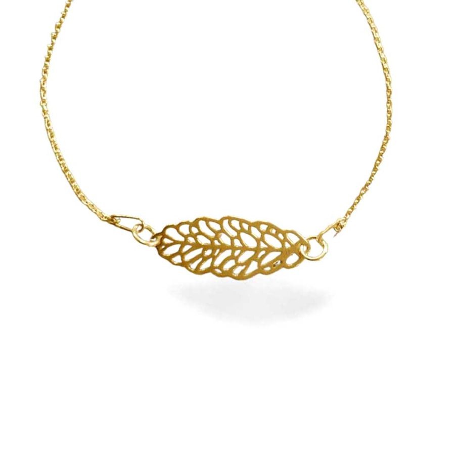 Ornamental Leaf Halskette Gold von Grethe Winter
