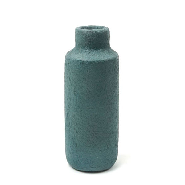 blaugraue schmale Vase aus Recyclingmaterial