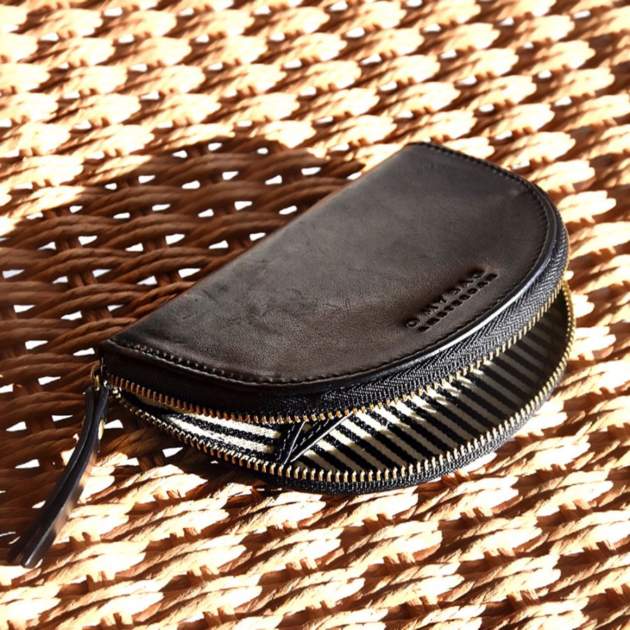 schwarz halbrunde Ledergeldbörse von O My Bag