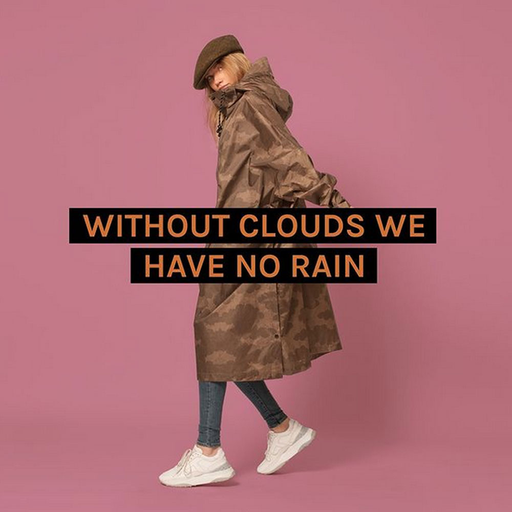 khaki farbener Regenponcho für Männer und Frauen aus recyceltem Polyester - Einheitsgröße