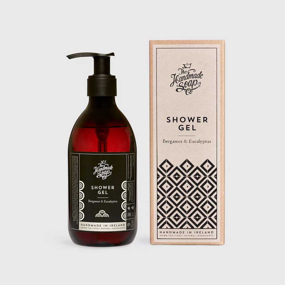Shower Gel von The Handmade Soap Company. Vegan, nachhaltig. Inhalt 300ml. Duftnoten von Bergamotte und Eukalyptus.