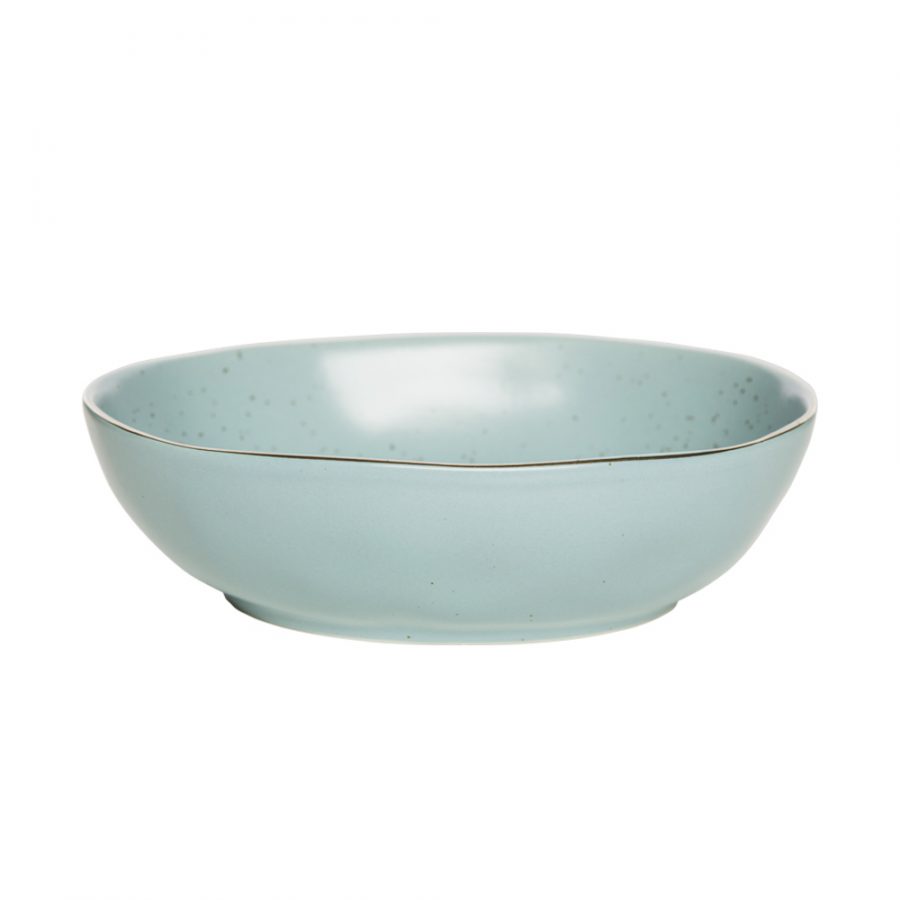 ovale Seifenschale Classic aus Keramik in hellem Blau mit zart goldenem Rand von Tranquillo