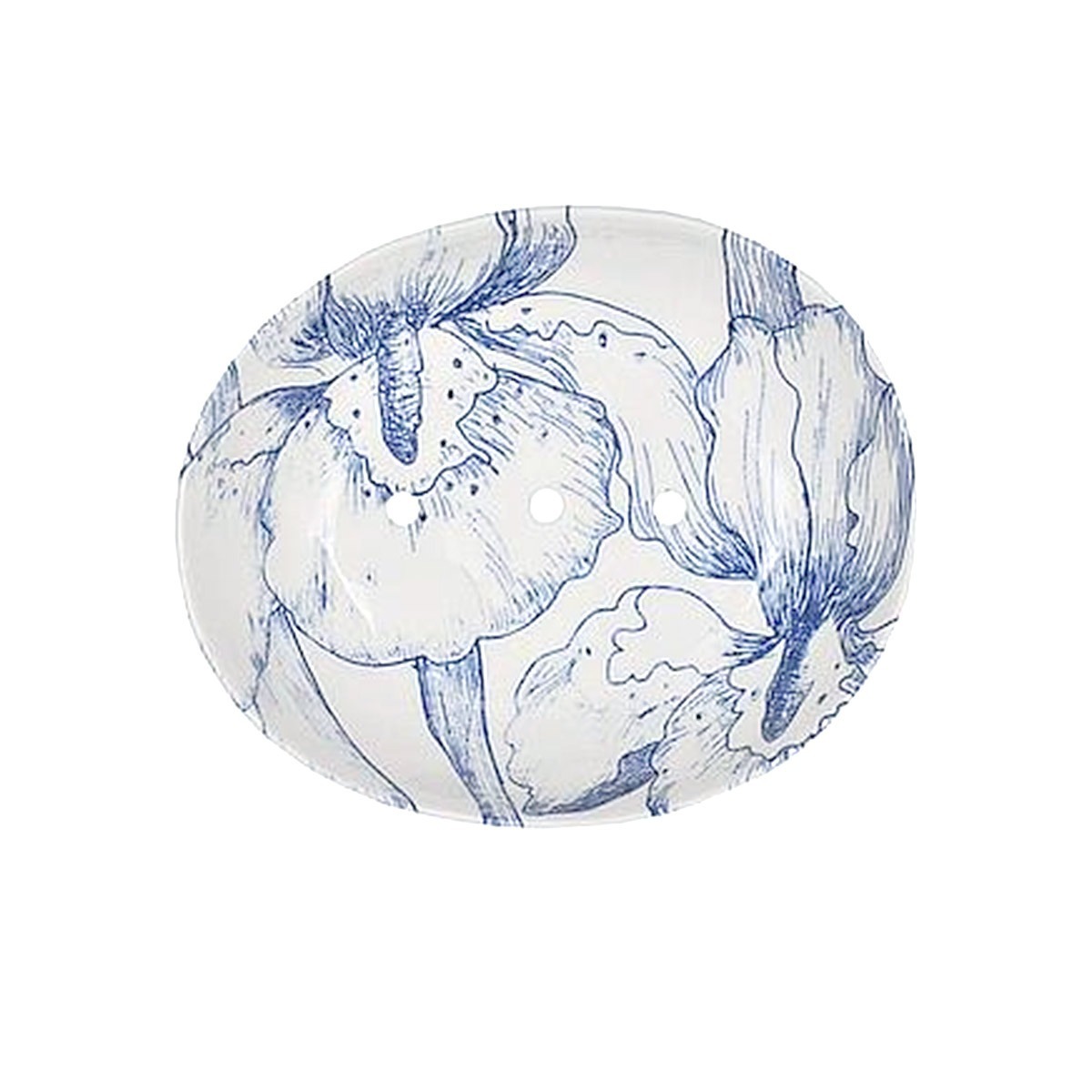 Seifenschale FLORAL mit blauem Muster von Tranquillo